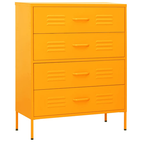 Lady Jillian -  Chest of Drawers Mustard Yellow 80x35x101,5 cm Steel